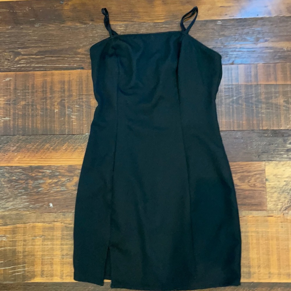 black mini dress